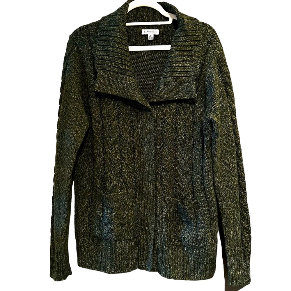 St. Johnβs Bay cable knit button up cardigan size XL
